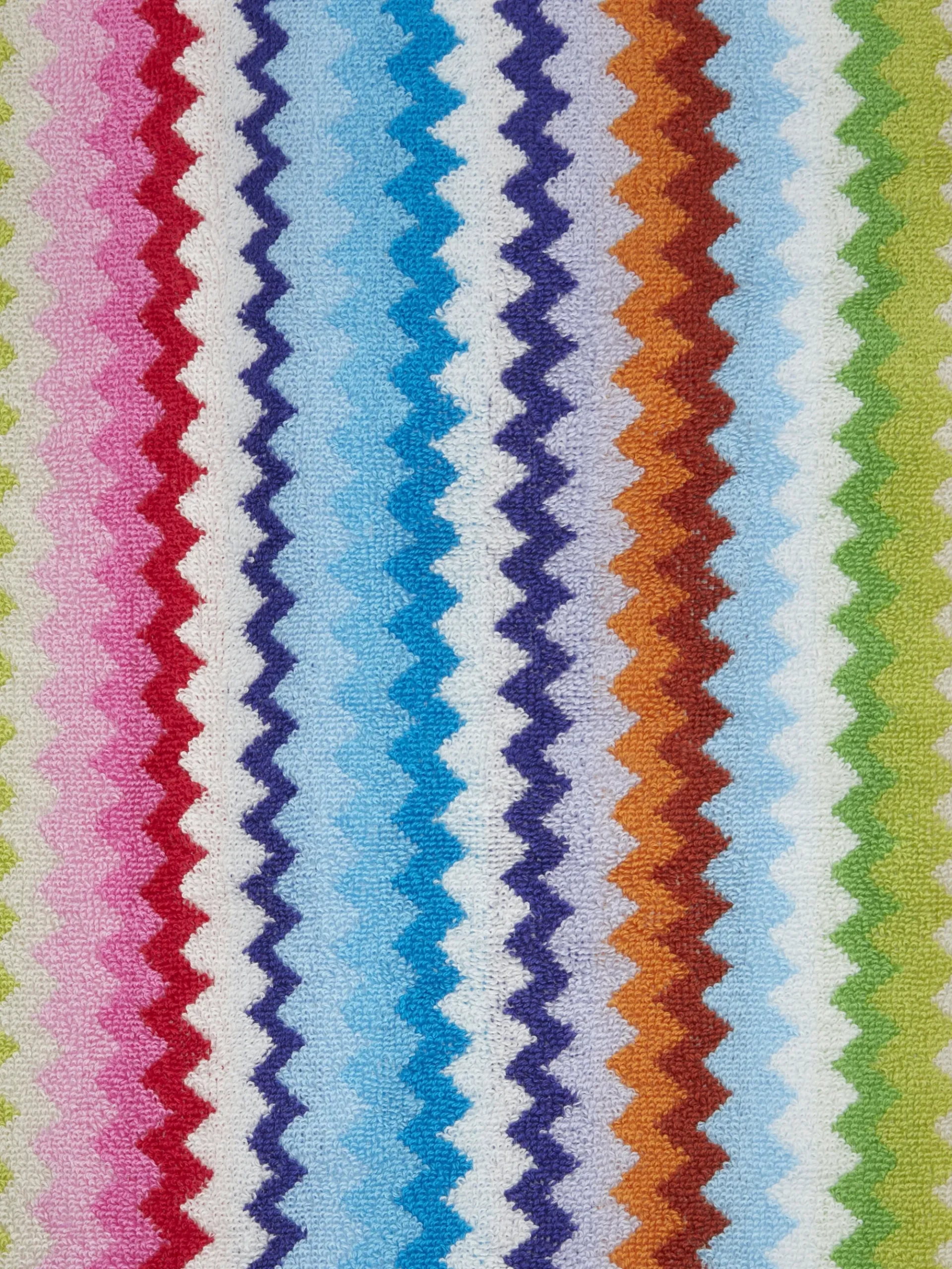 3 Piece Set of Zig Zag Cotton Terry Riverbero Bath Towels
