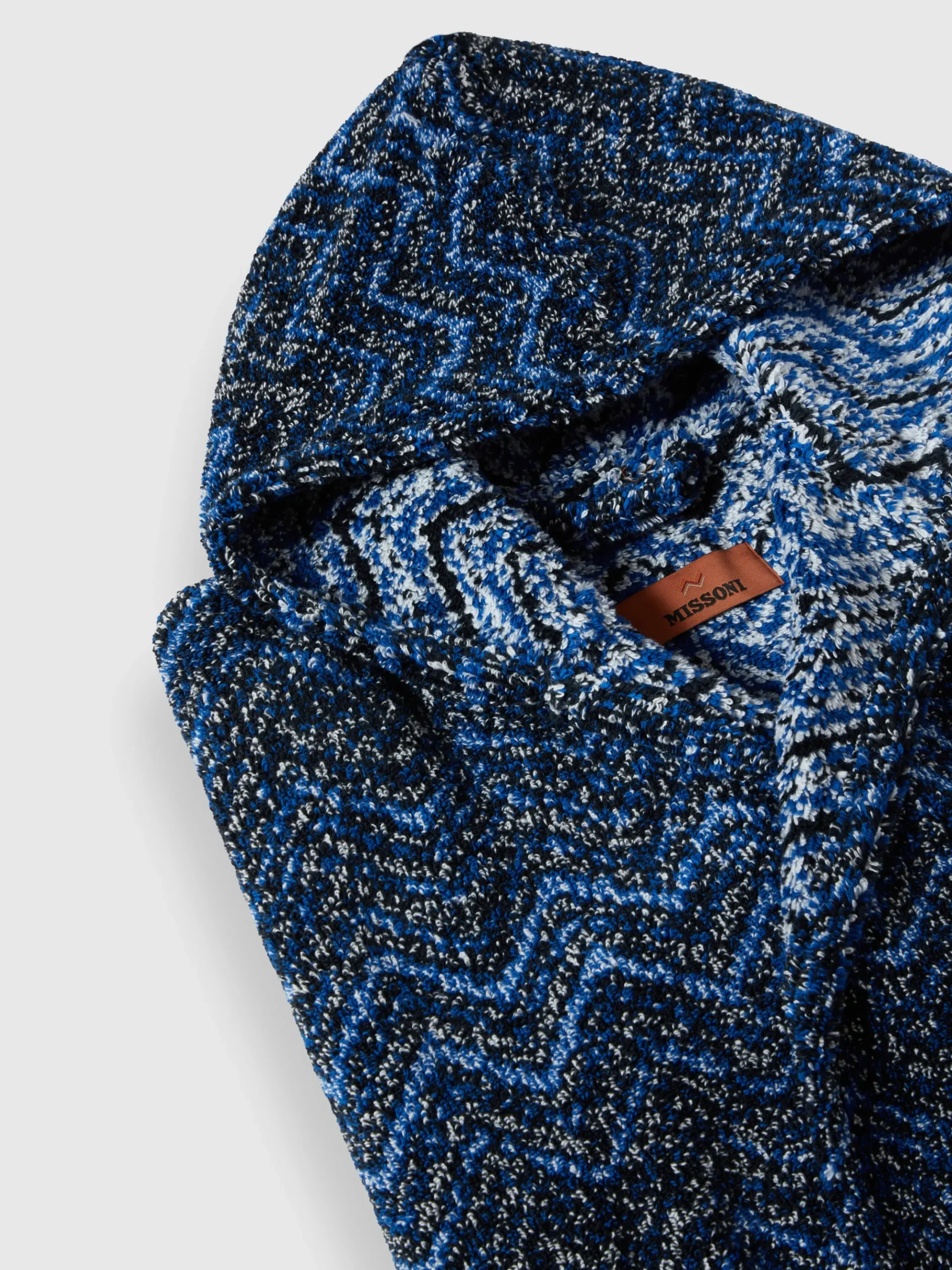 Azul cotton terry chevron bathrobe