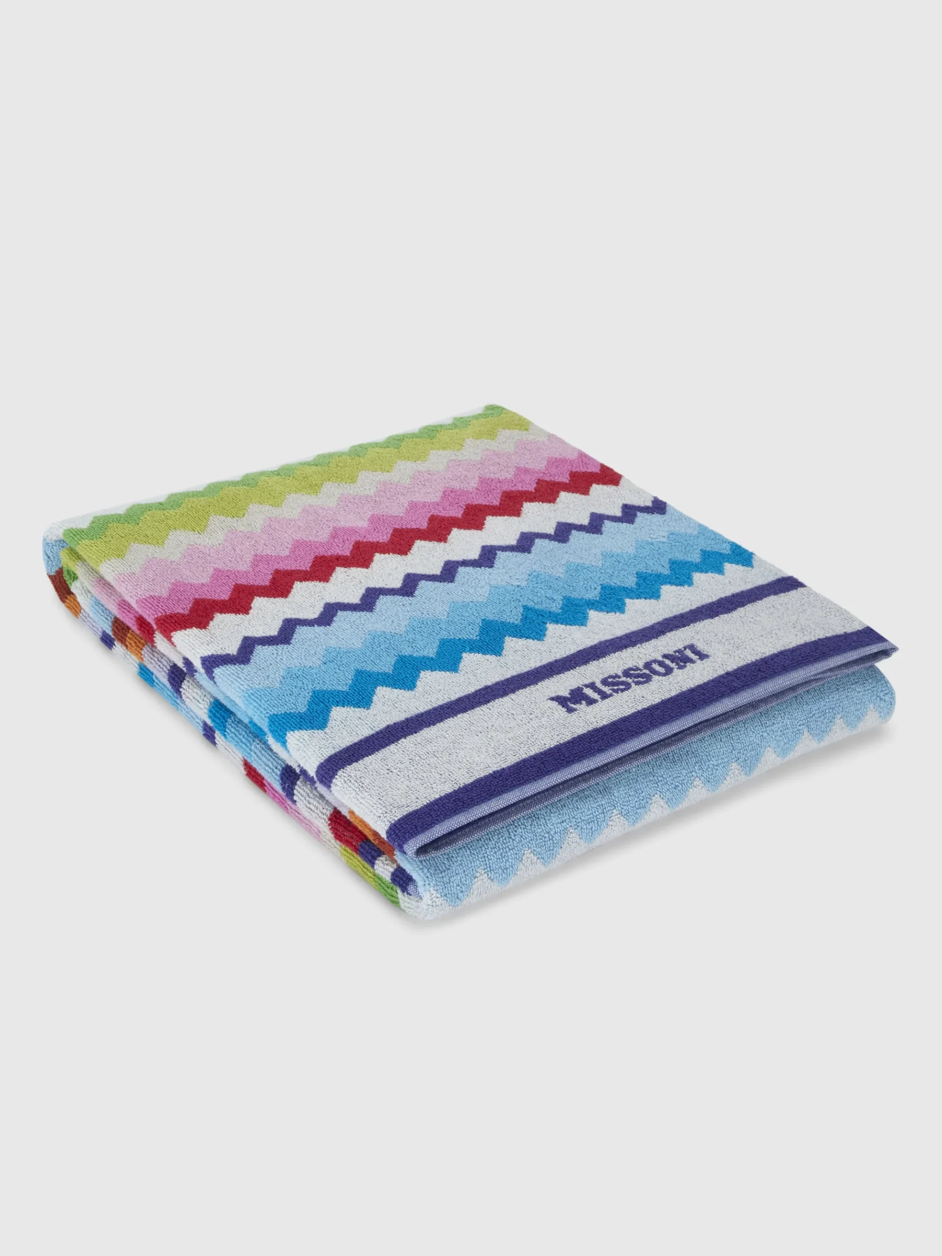 Beach towel 100x180 cm Riverbero in zig zag cotton terry