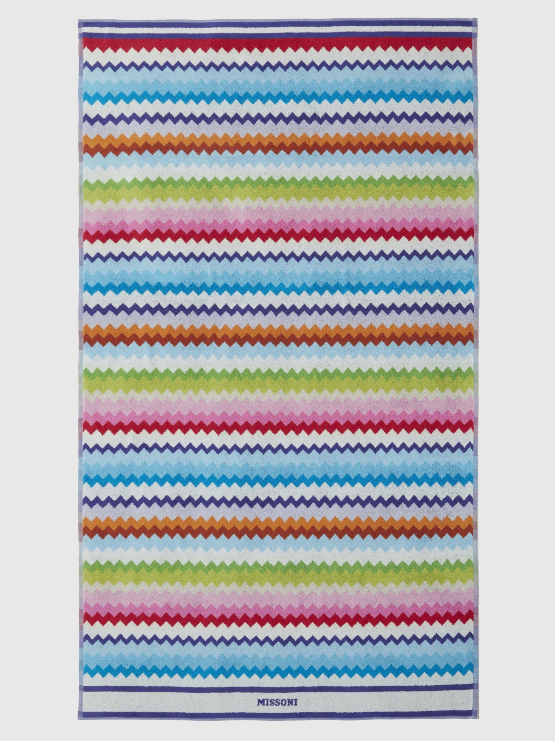 Beach towel 100x180 cm Riverbero in zig zag cotton terry
