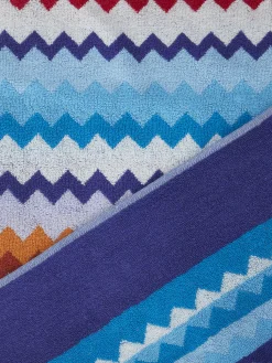 Beach towel 100x180 cm Riverbero in zig zag cotton terry