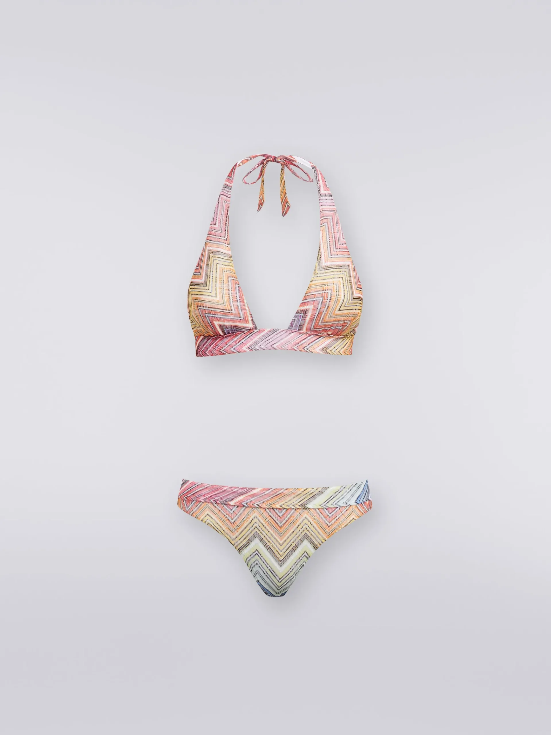 Biking in zigzag print fabric