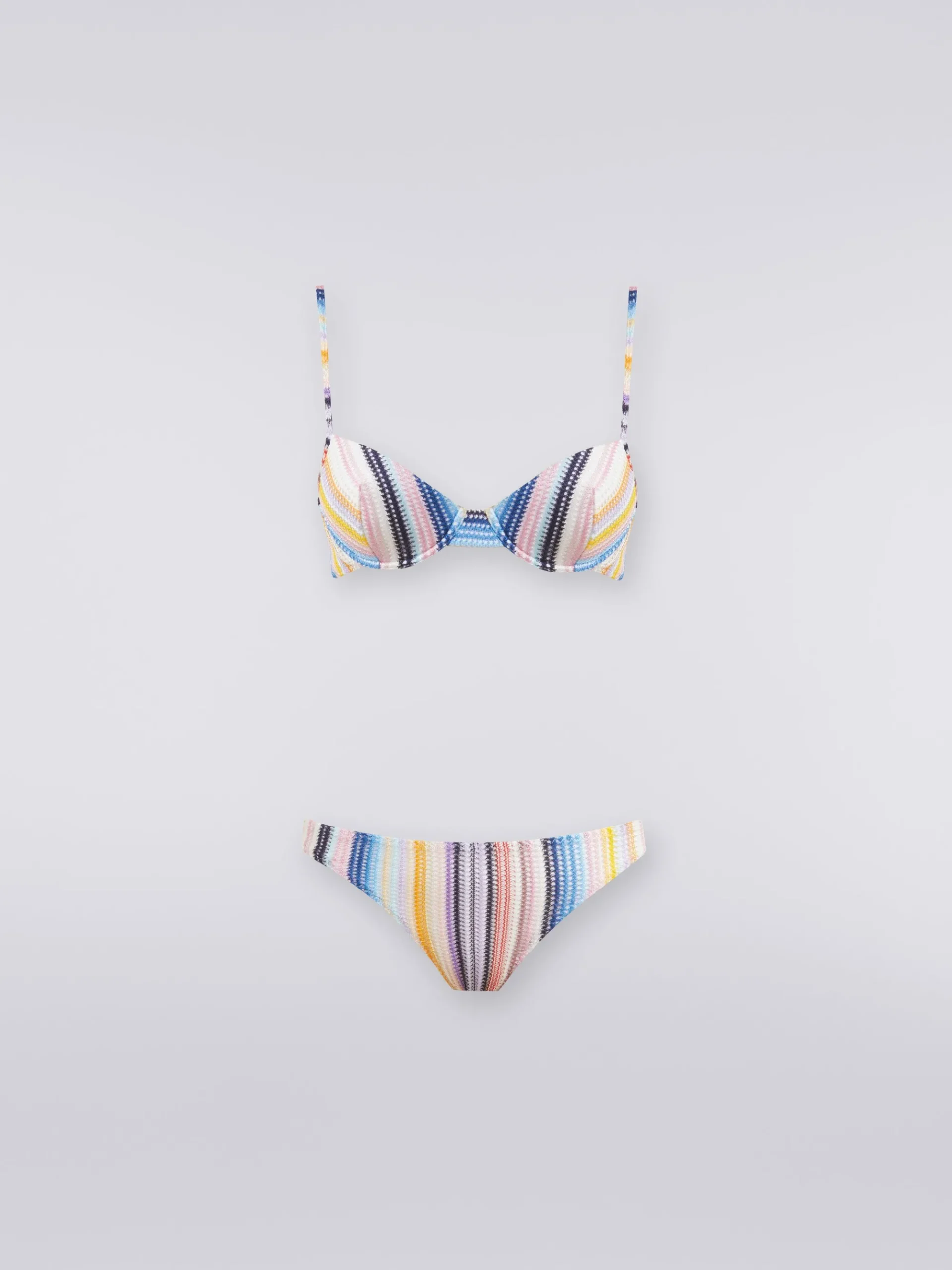 Bikini in striped viscose knit