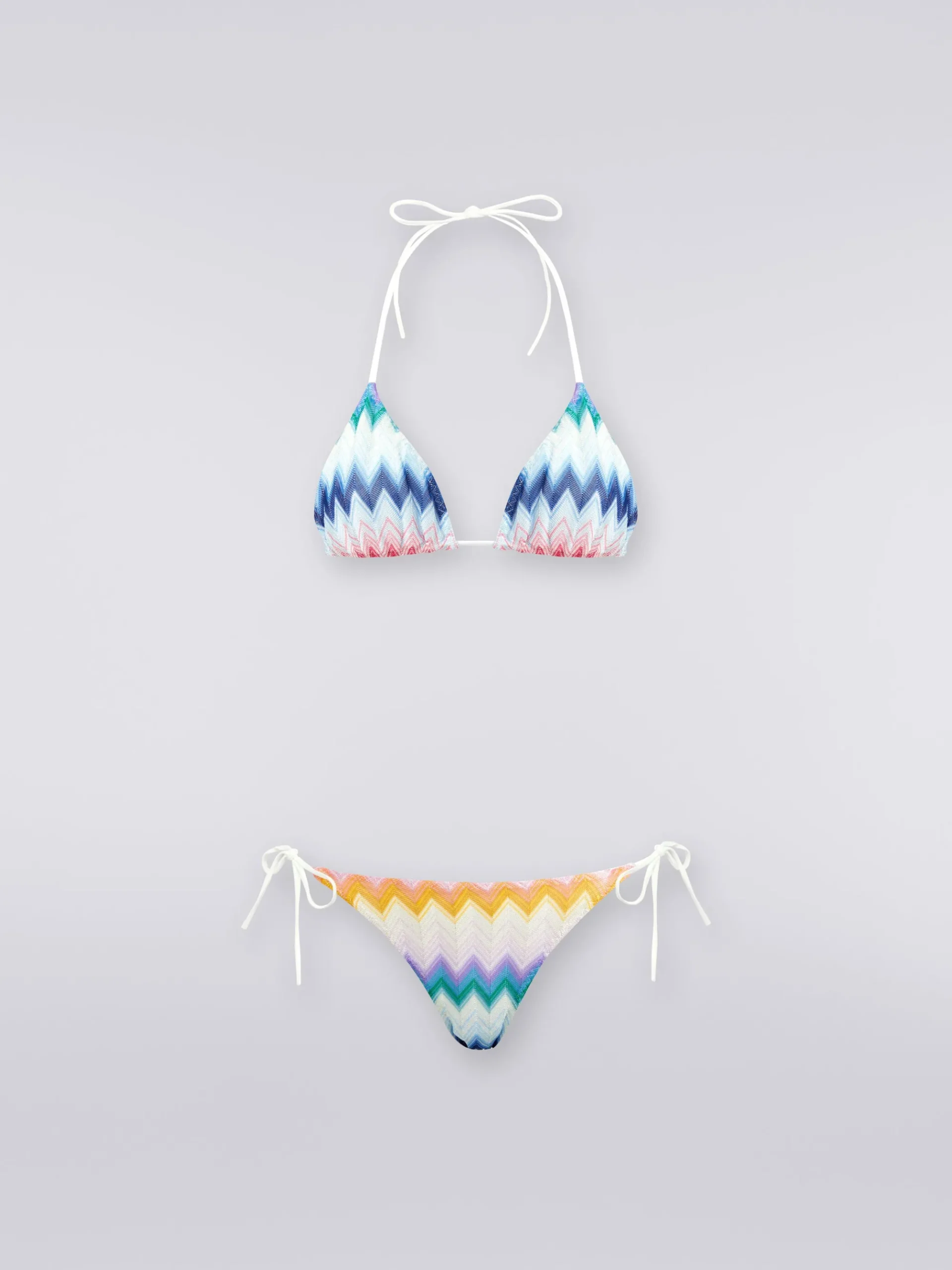 Bikini in zigzag faded viscose blend with lurex