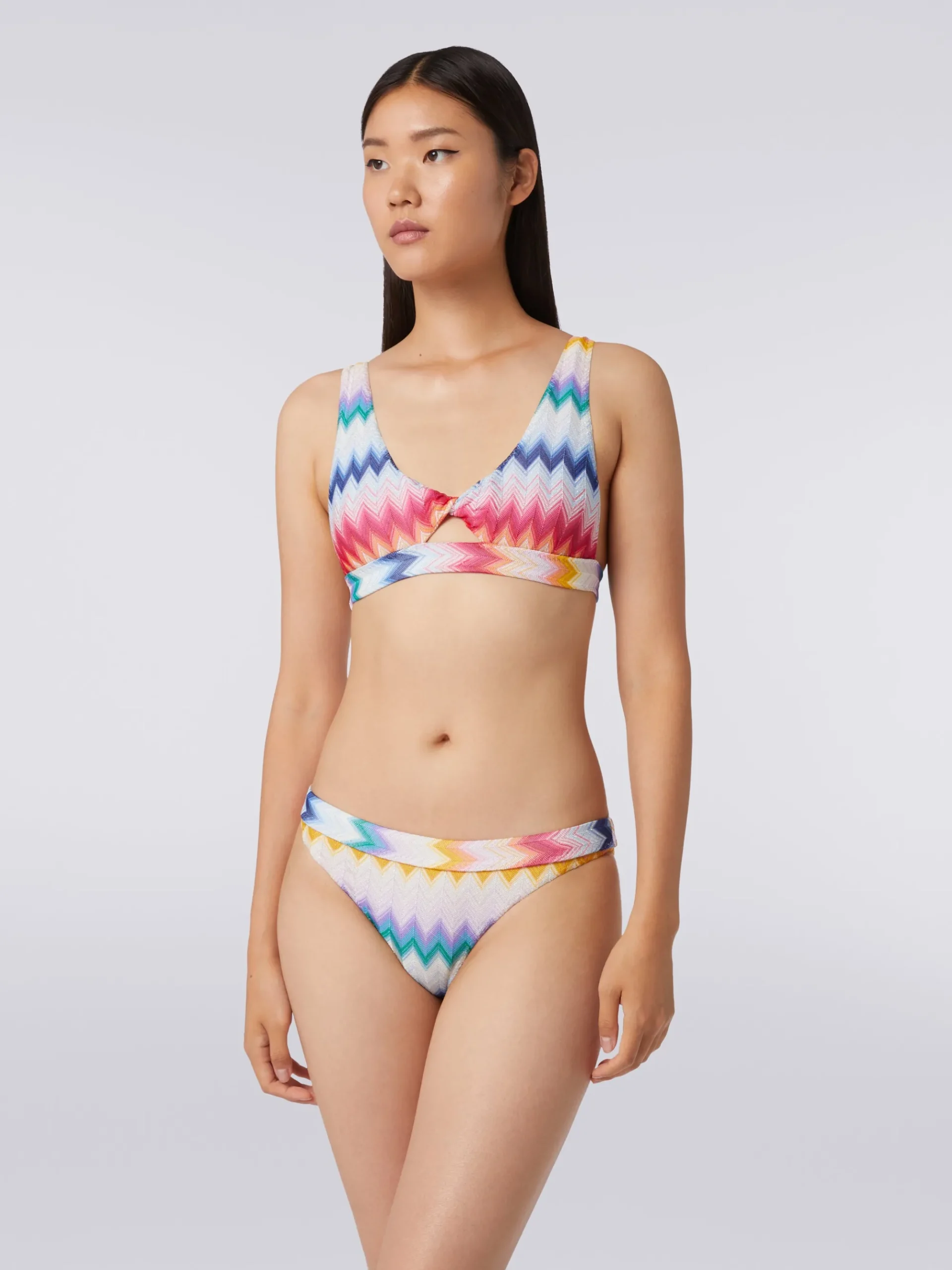 Bikini in zigzag viscose with lurex
