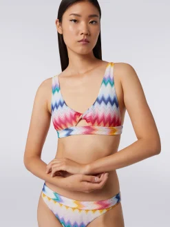 Bikini in zigzag viscose with lurex