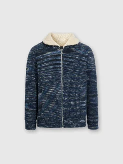 Bomber jacket in slub wool with teddy bear insert