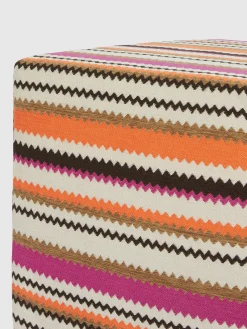Cancun cubic outdoor pouffe 40x40x40 cm with chevron pattern
