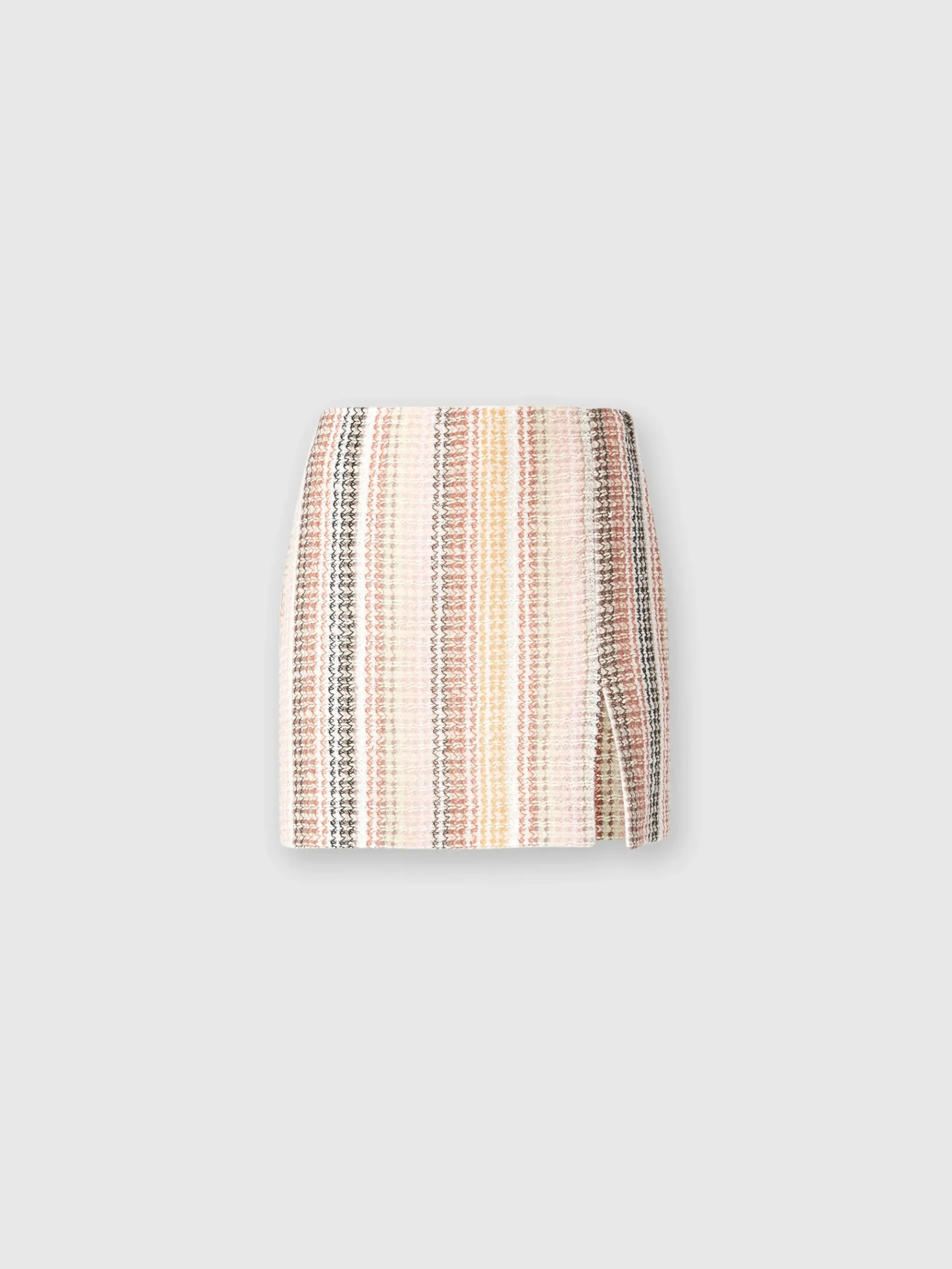 Caperdoni motif cotton blend mini skirt with slit