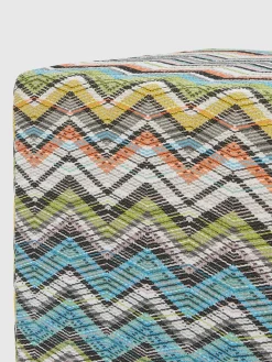Carioca 40x40x40 cm cubic pouffe in cotton blend with chevron pattern
