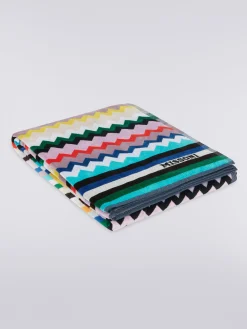 Carlie 100x180 cm chevron cotton terry beach towel