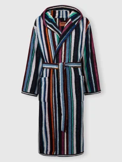 Chandler cotton terry bathrobe with lurex