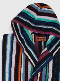 Chandler cotton terry bathrobe with lurex