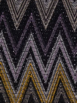 Chen 140x200 cm wool blend zigzag plaid blanket with sequins