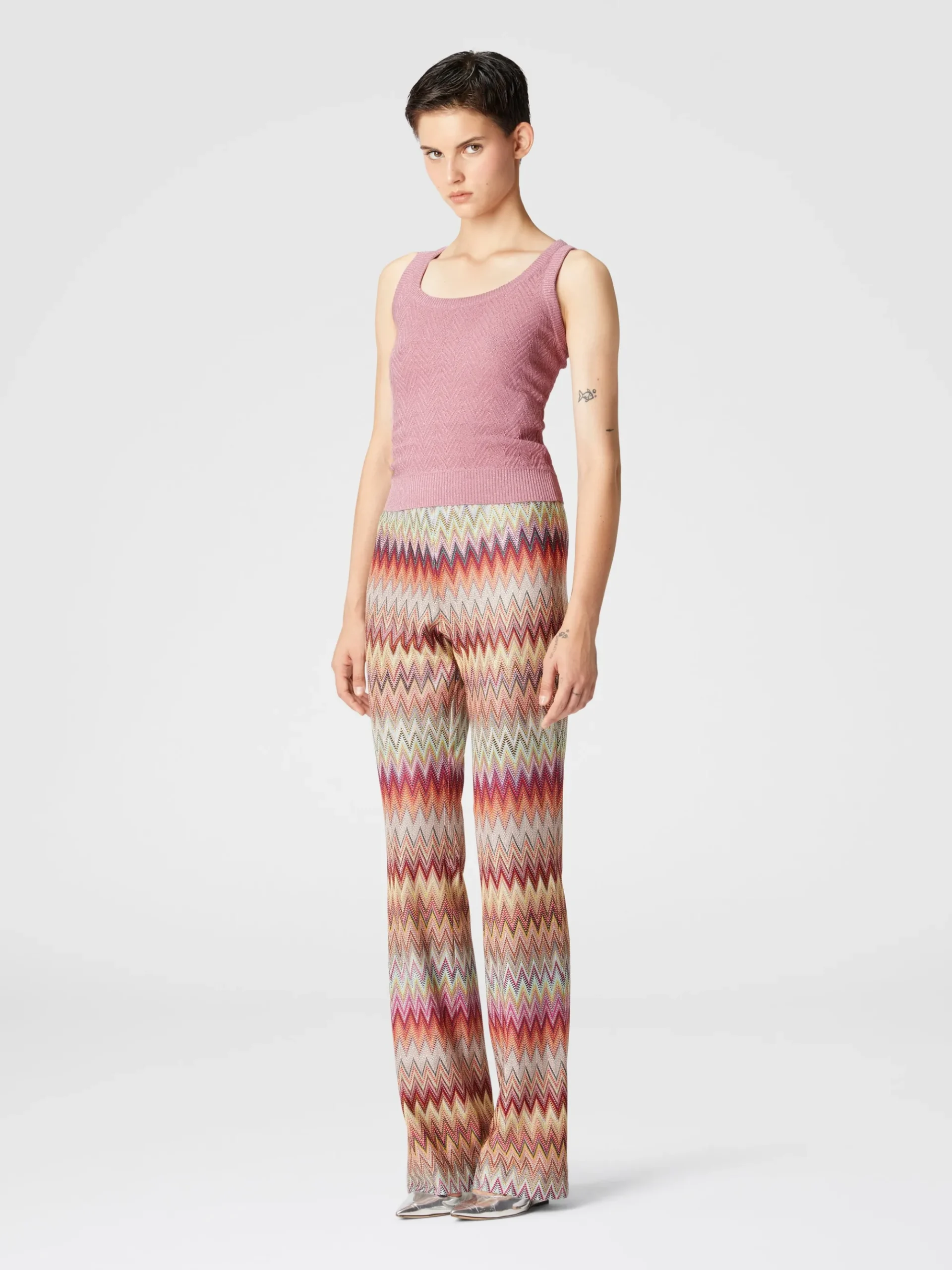 Chevron jacquard tank top