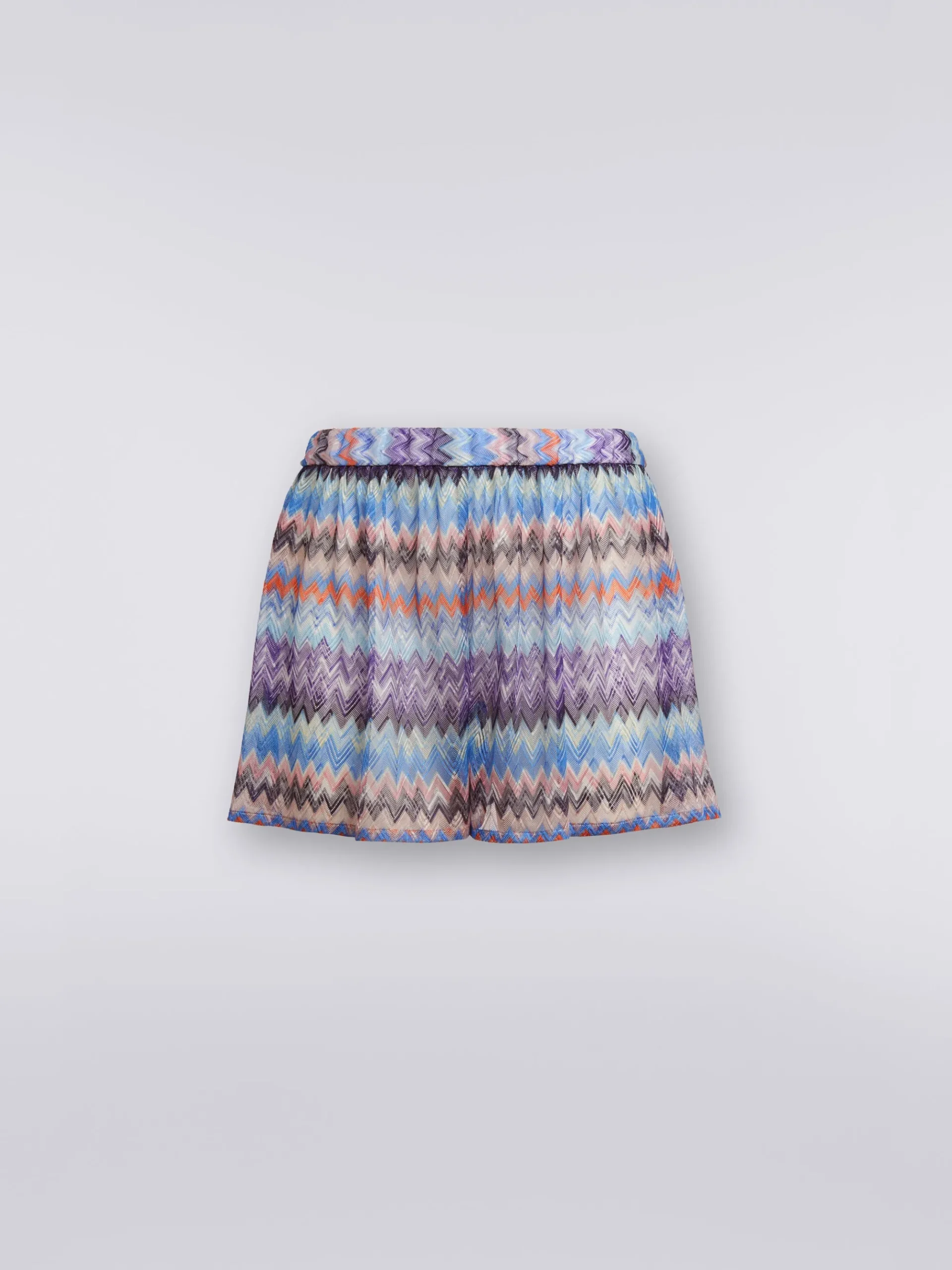 Chevron viscose tulle cover up shorts