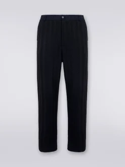 Classic cotton and viscose zigzag trousers