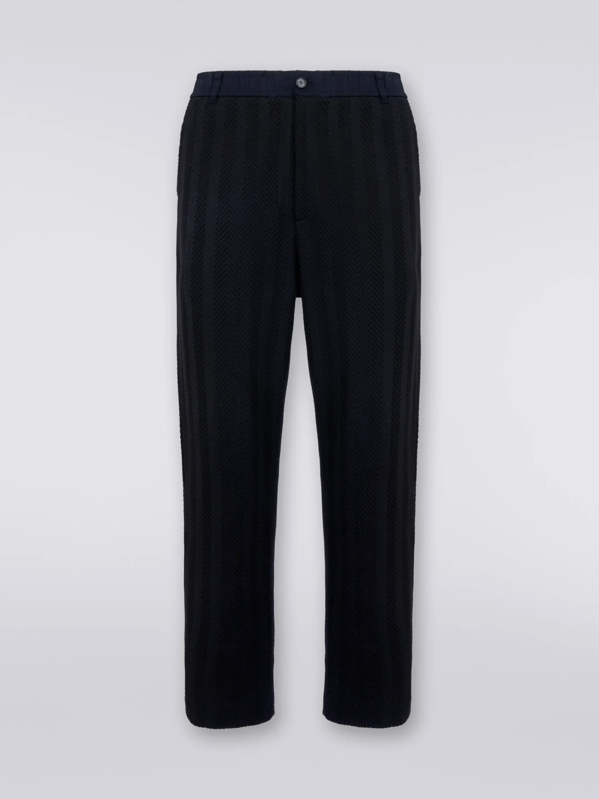 Classic cotton and viscose zigzag trousers