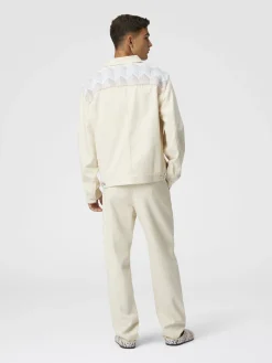 Classic denim trousers with chevron knit inserts
