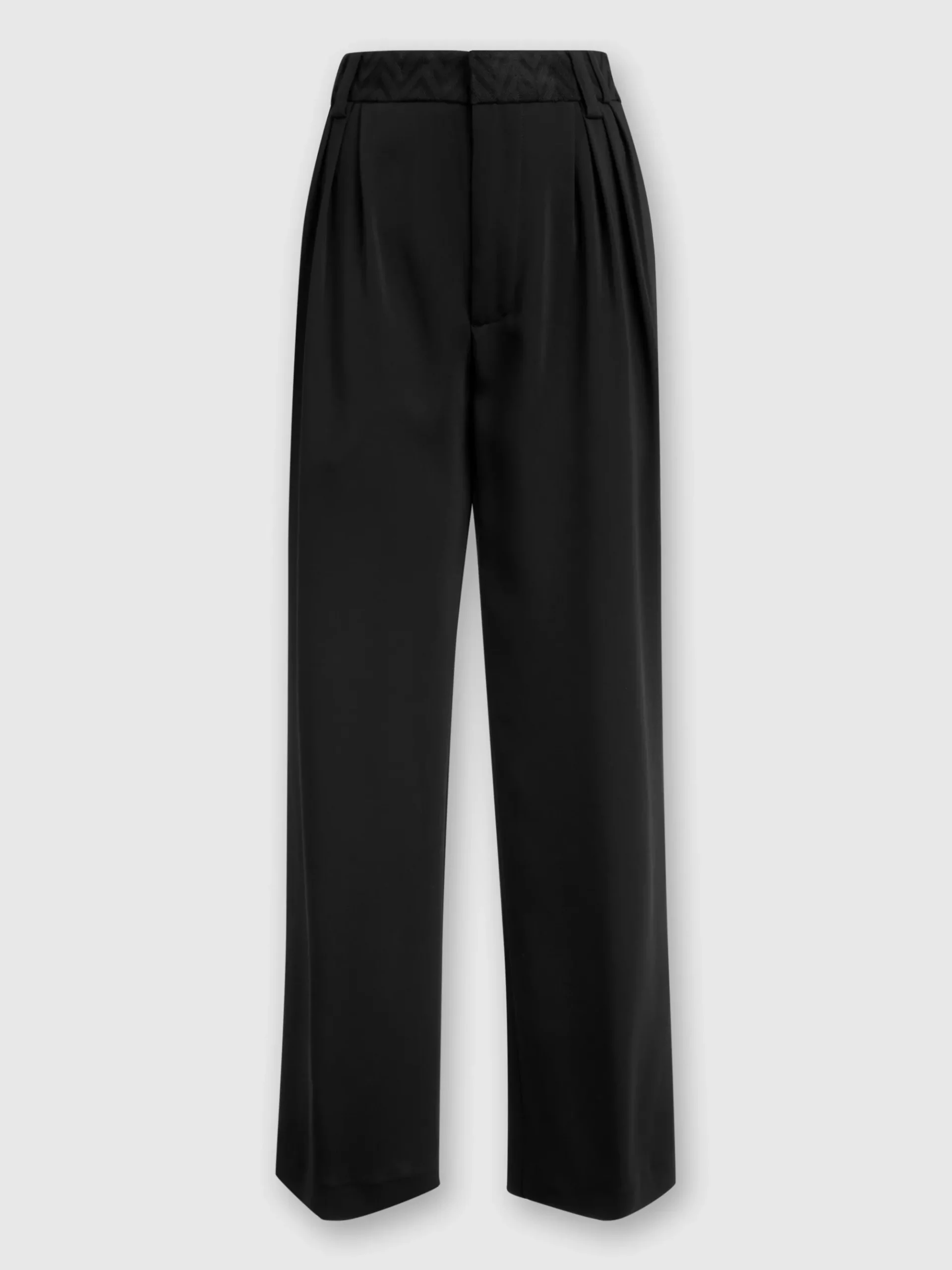 Classic viscose trousers with chevron insert