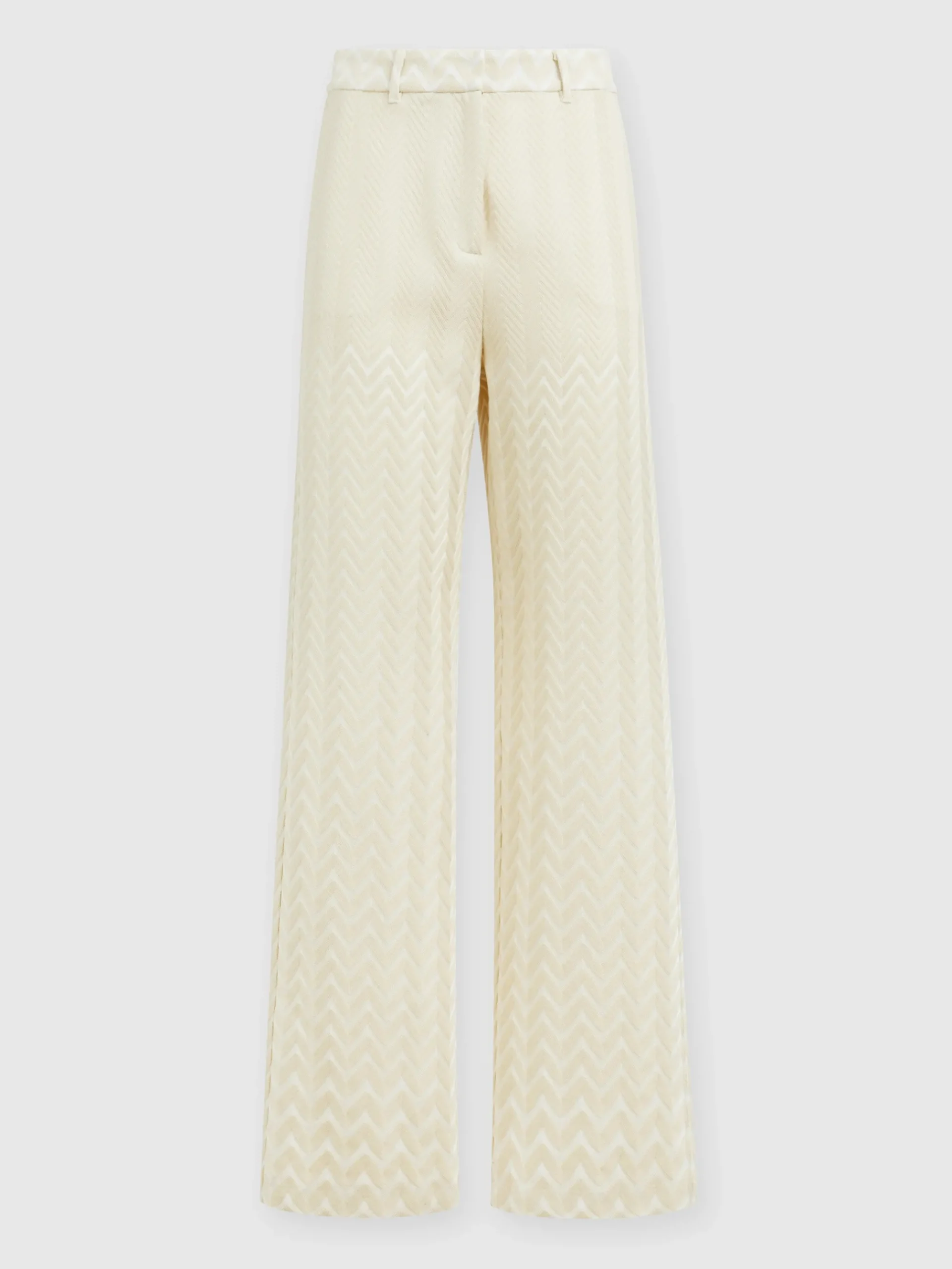 Classic zigzag cotton and viscose trousers