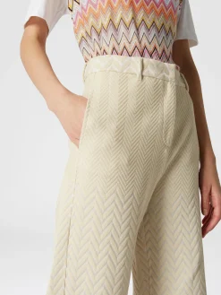 Classic zigzag cotton and viscose trousers