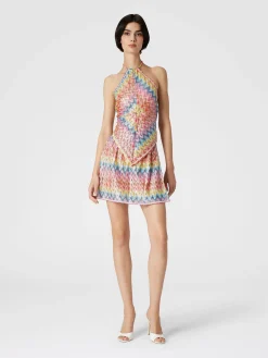 Coated cotton-blend lace handkerchief top