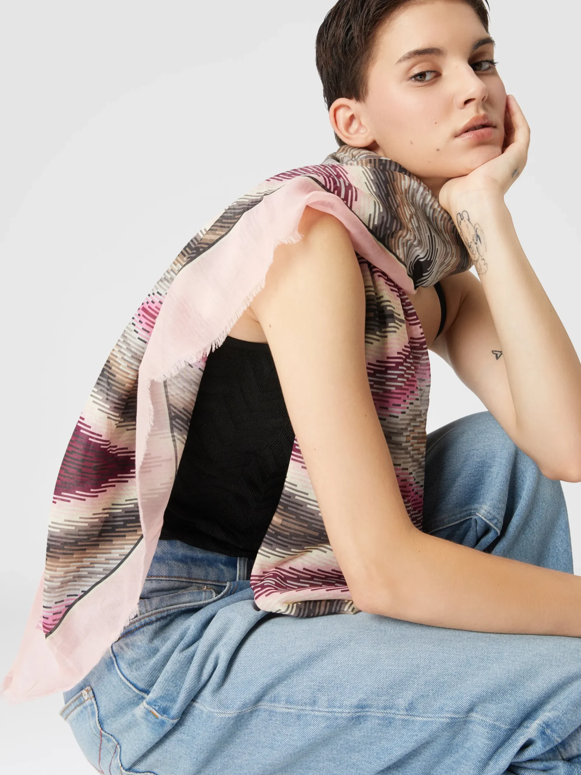 Cotton and silk shawl