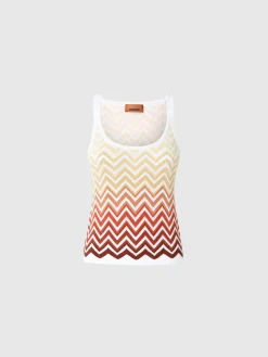 Cotton and viscose chevron dégradé basket