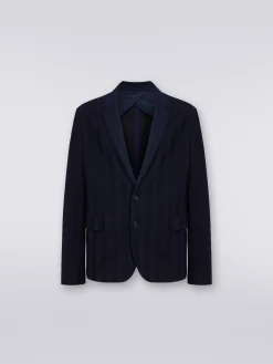 Cotton and viscose chevron jacket