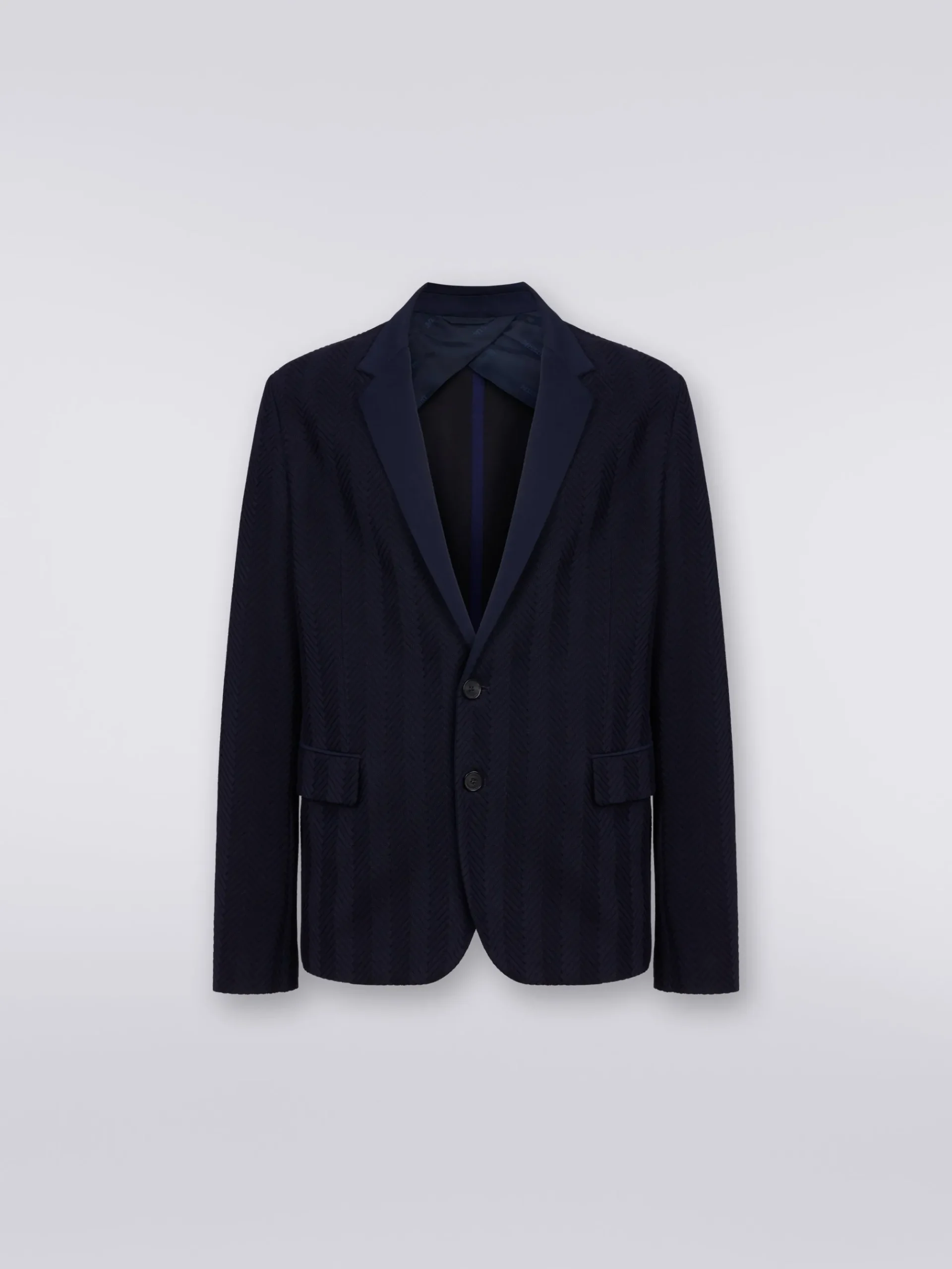 Cotton and viscose chevron jacket