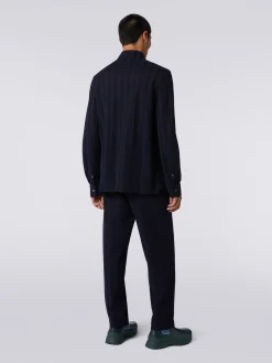 Cotton and viscose chevron shirt