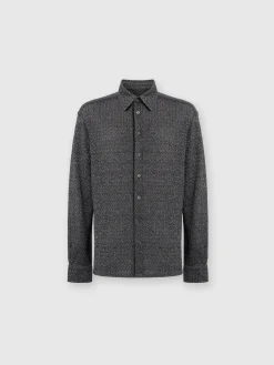 Cotton and viscose zig zag lamé shirt