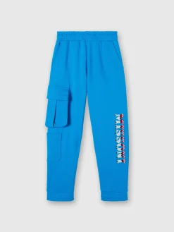 Cotton cargo joggers with logo lettering