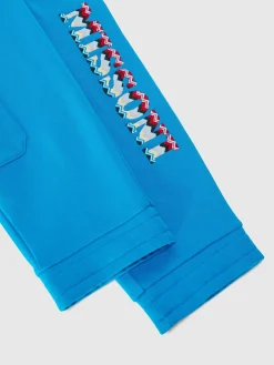Cotton cargo joggers with logo lettering
