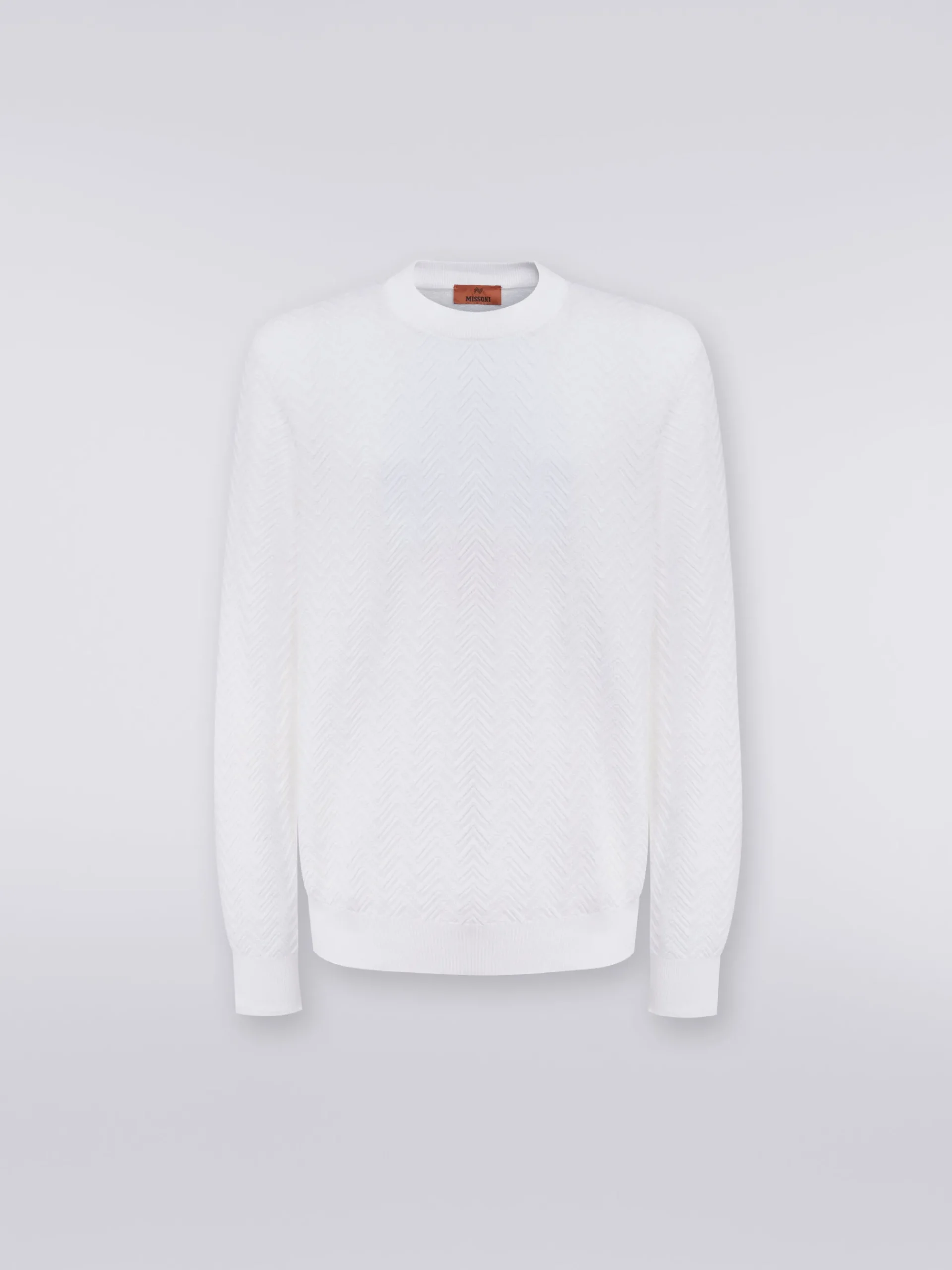 Cotton chevron crew-neck pullover