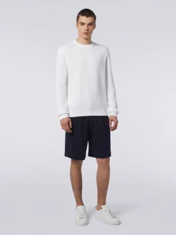 Cotton chevron crew-neck pullover