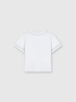 Cotton crewneck T-shirt with embossed logo