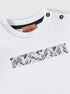 Cotton crewneck T-shirt with embossed logo