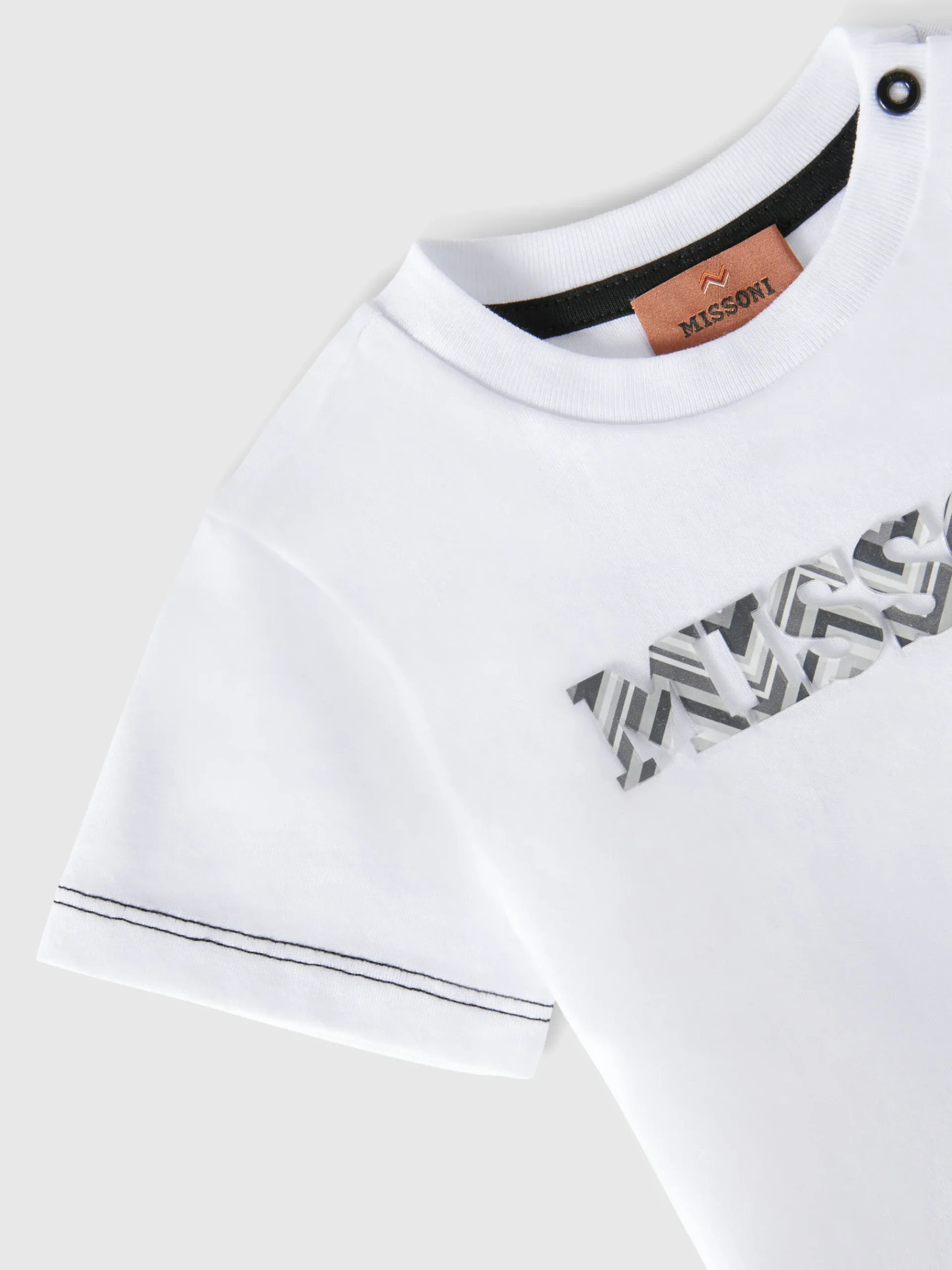 Cotton crewneck T-shirt with embossed logo