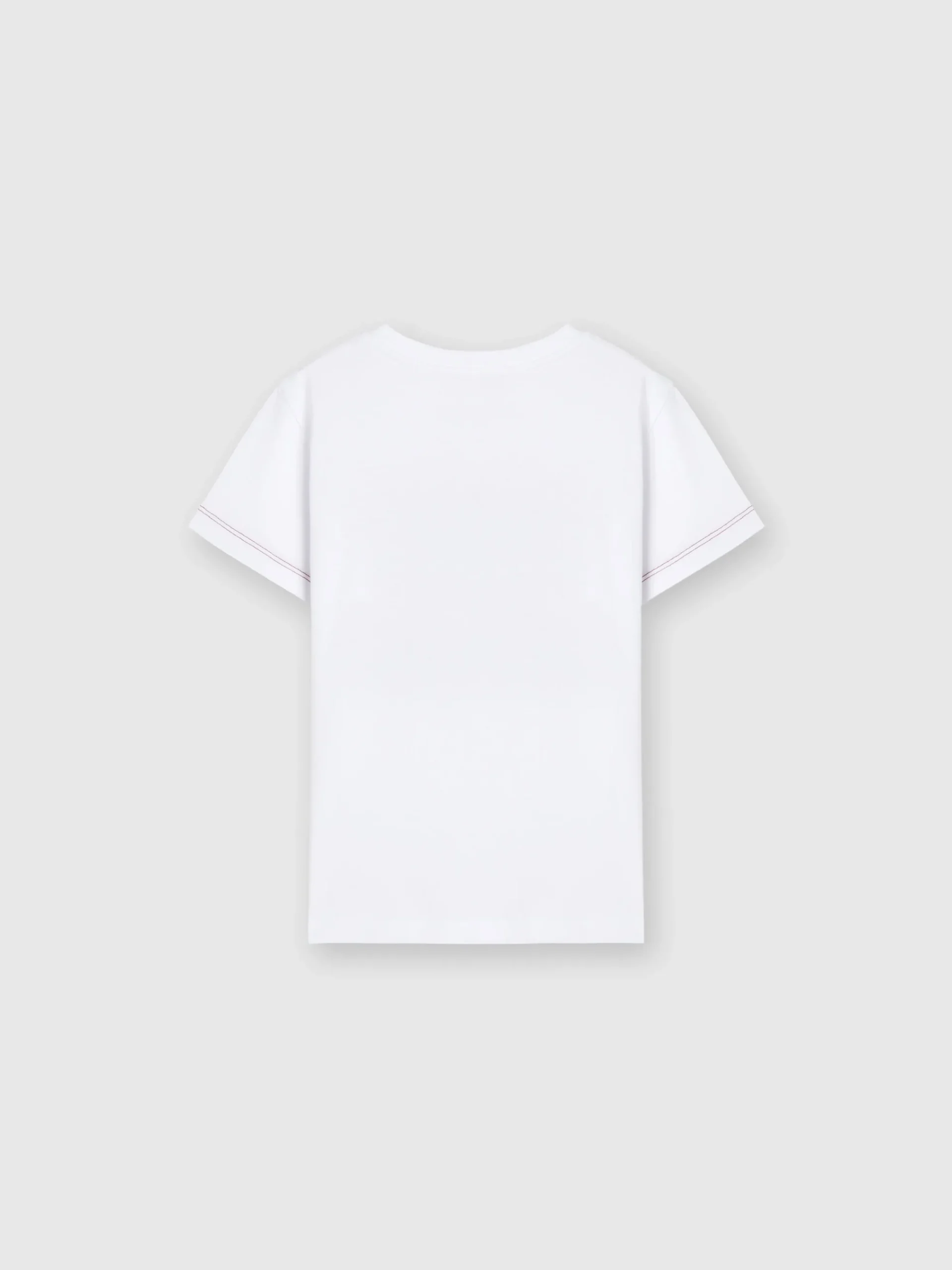 Cotton crewneck T-shirt with zigzag print and logo