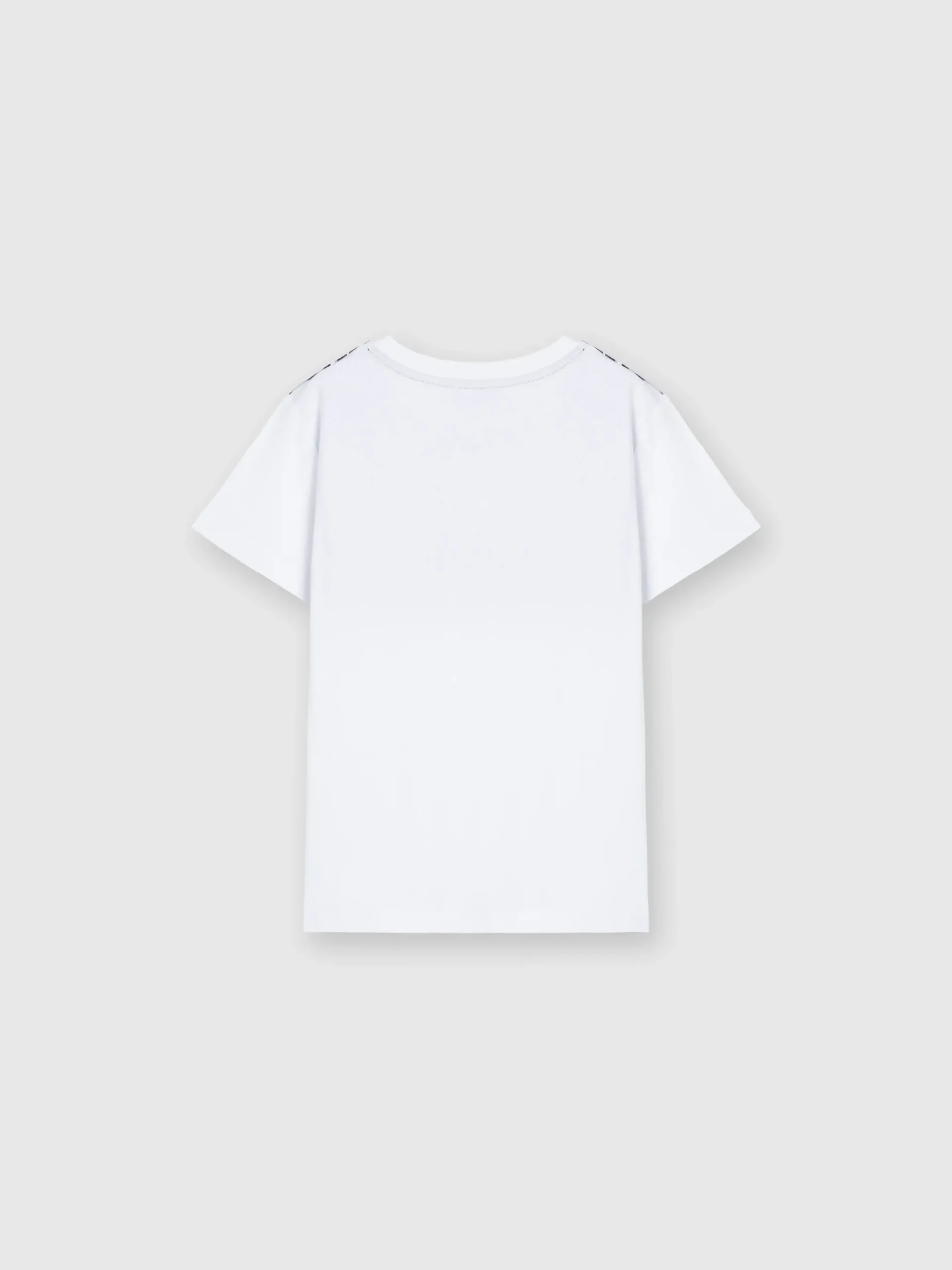 Cotton crewneck T-shirt with zig zag insert and logo