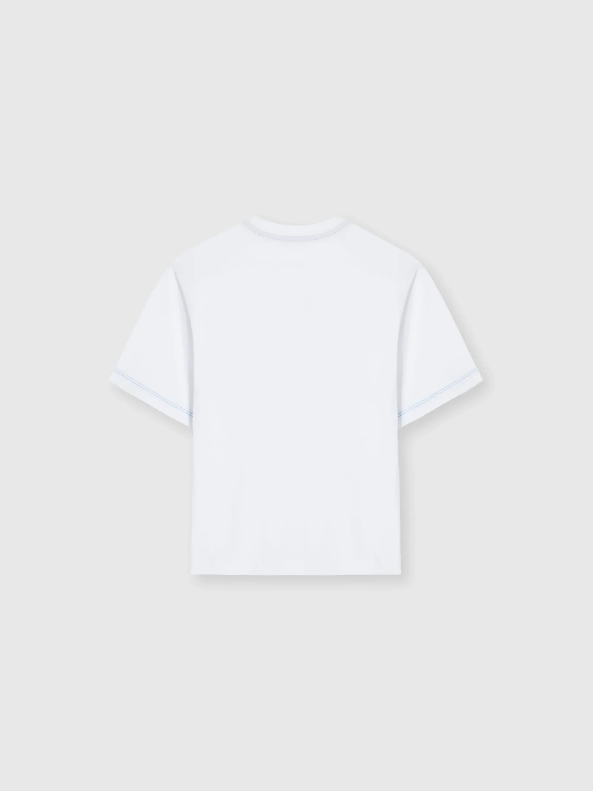 Cotton crewneck T-shirt with zig zag embroidered logo