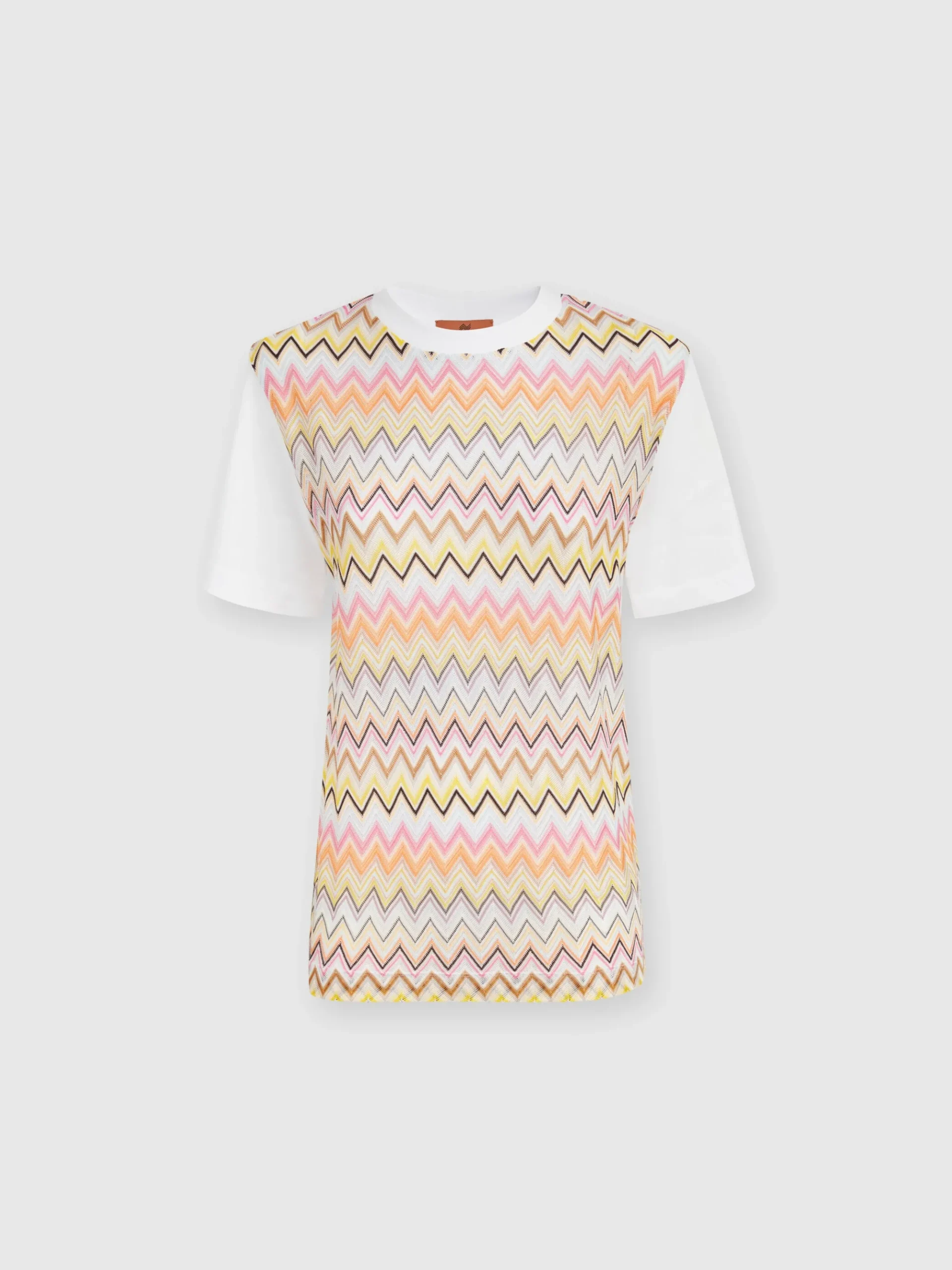 Cotton jersey T-shirt with chevron inserts