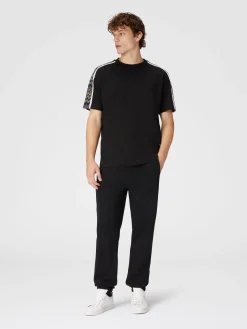 Cotton jersey T-shirt with zigzag inserts