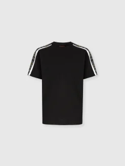Cotton jersey T-shirt with zigzag inserts