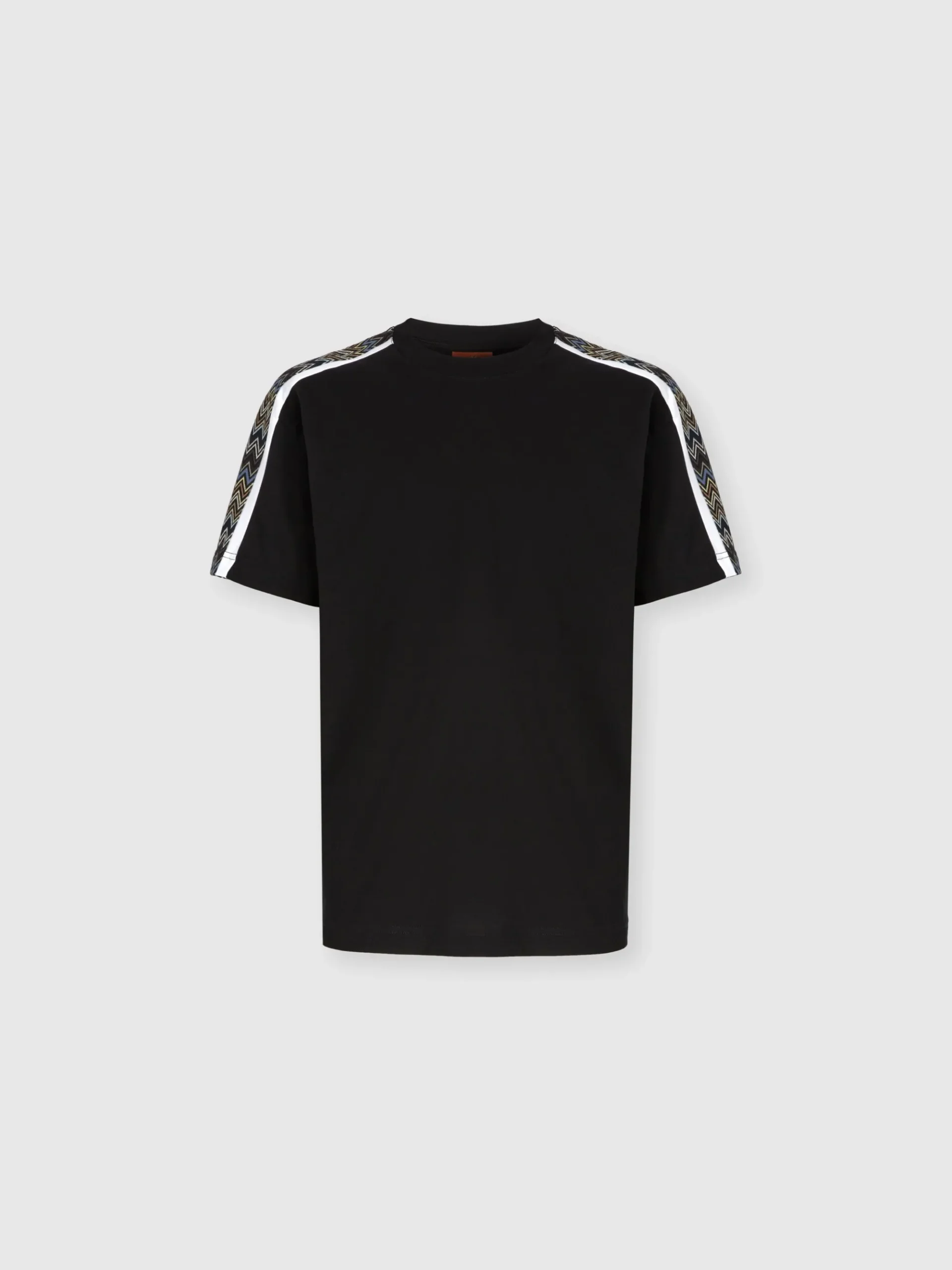 Cotton jersey T-shirt with zigzag inserts