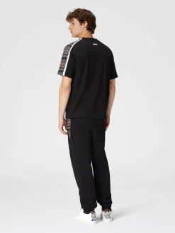 Cotton jersey T-shirt with zigzag inserts