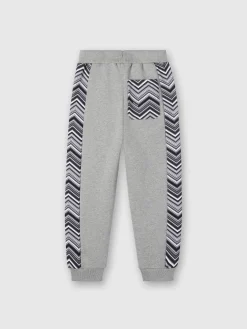 Cotton joggers with zigzag inserts