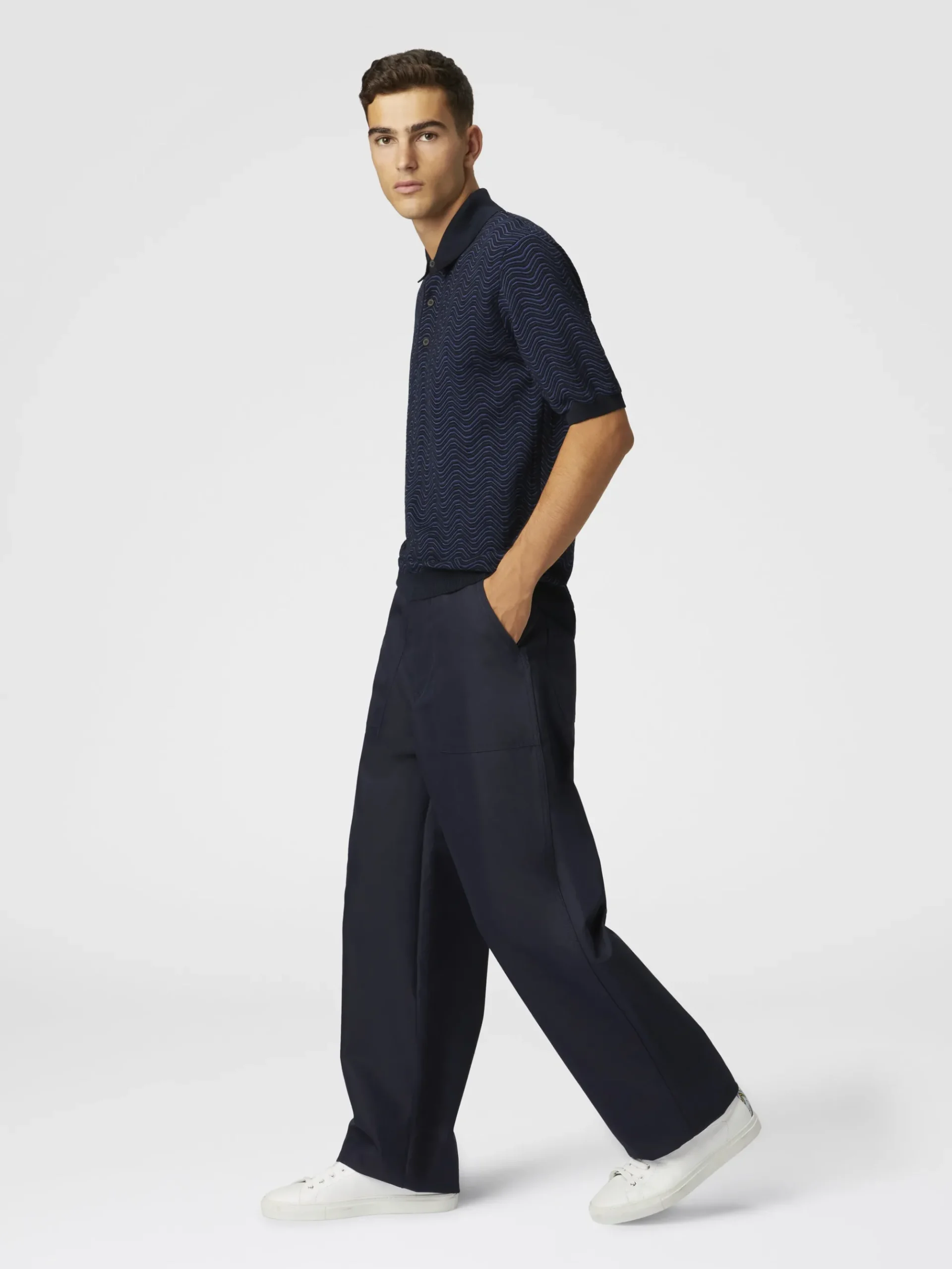 Cotton-blend drill cargo pants